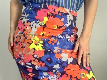 Selling: Vibrant Floral Pencil Skirt (with stretch)