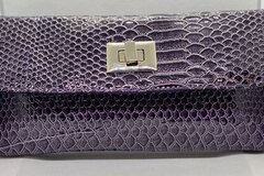 Bulk Lot (Liquidation & Wholesale): Purple Faux Alligator Skin Handbag