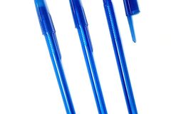 Bulk Lot (Liquidation & Wholesale): Translucent Blue Barrel Stick Pen – Black Ink – Item #5468
