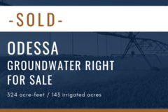 For Sale: Odessa Groundwater Right for Sale