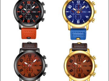Comprar ahora: 100PCS Luxury Leather Quartz Watches for Men