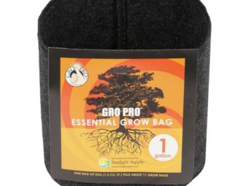 Post Now: Gro Pro Essential Round Fabric Pot - Black 1 Gallon