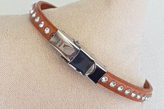 Vente au détail: Bracelet Cuir Naturel 06 mm 01 Ajustable