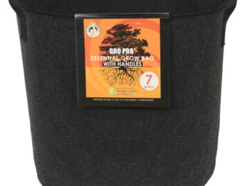  : Gro Pro Essential Round Fabric Pot w/ Handles 7 Gallon - Black