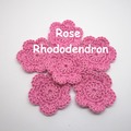 Vente au détail: Lot de 2 Fleurs au crochet Rose Rhododendron