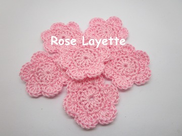 Sale retail: Lot de 2 Fleurs au crochet Rose Layette