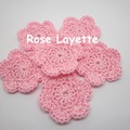Vente au détail: Lot de 2 Fleurs au crochet Rose Layette