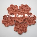 Vente au détail: Lot de 2 Fleurs au crochet Vieux Rose Poudré