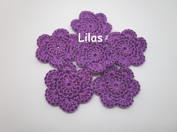 Vente au détail: Lot de 2 Fleurs au crochet Lilas
