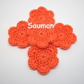 Vente au détail: Lot de 2 Fleurs au crochet Saumon