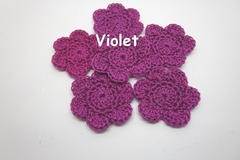 Vente au détail: Lot de 2 Fleurs au crochet Violet
