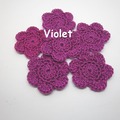 Vente au détail: Lot de 2 Fleurs au crochet Violet