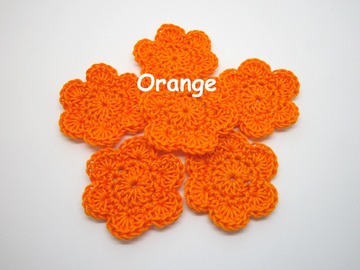 Vente au détail: Lot de 2 Fleurs au crochet Orange
