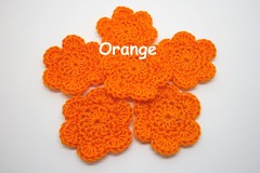 Vente au détail: Lot de 2 Fleurs au crochet Orange