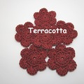 Vente au détail: Lot de 2 Fleurs au crochet Terracotta