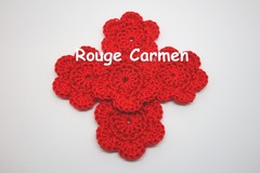 Vente au détail: Lot de 2 Fleurs au crochet Rouge Carmen