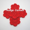 Vente au détail: Lot de 2 Fleurs au crochet Rouge Carmen
