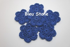 Vente au détail: Lot de 2 Fleurs au crochet Bleu Stone