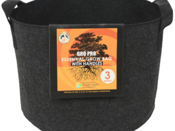  : Gro Pro Essential Round Fabric Pot w/ Handles 3 Gallon - Black