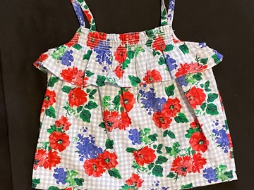 Selling with online payment: Janie And Jack 5 Midsummer Picnic Tank Top Shirt Blouse Floral