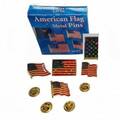 Bulk Lot (Liquidation & Wholesale): (96) Sets Of 4 American Flag Lapel Pins - Gold Butterfly Backing