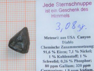 Verkaufen mit Online-Zahlungen: Eisen Meteorit Canyon Diablo