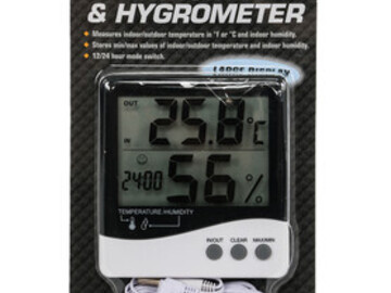 Post Now: Grower's Edge, Large Display Digital Thermometer & Hygrometer