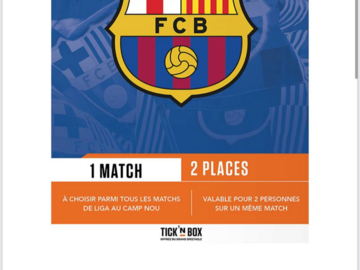 Vente: e-coffret Tickn'Box "FC Barcelona - 1 match - 2 places" (119,90€)