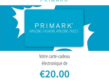 Vente: e-Cartes cadeaux Primark (30€)