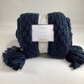 Comprar ahora: Threshold Navy Knit Throw Blanket 50x60 NEW! 120 QTY