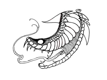 Tattoo design: Snake head