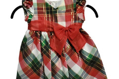 Selling with online payment: 18M Bonnie Baby Short Sleeve Plaid with Metallic Gold Dress