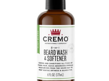Buy Now: 85 Units of Cremo 2-in-1 Mint Blend Beard Wash & Softener, Cleans