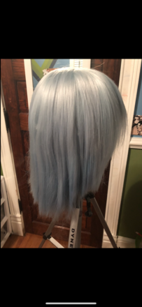 Blue-silver wig