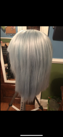 Blue-silver wig