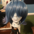 Selling with online payment: Blue and violet wig
