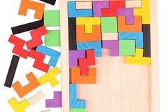 Bulk Lot (Liquidation & Wholesale): $2,174 MRSP - Lot of 243 Wooden Blocks Tetris Puzzles Toy Jigsaw
