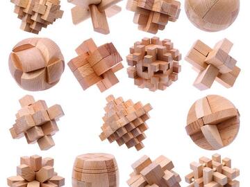 Bulk Lot (Liquidation & Wholesale): $1980 MSRP - Lot of 400 New Sealed Wood IQ Puzzles mix styles