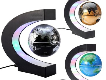 Bulk Lot (Liquidation & Wholesale): $3,425 MSRP - Lot of 98 Magnetic Levitating C-Globe 3 Colors New