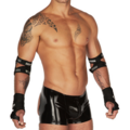 Selling: Invincible Rubber Low Rise Backless Shorts Front Zip