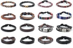 Bulk Lot (Liquidation & Wholesale): 120Pcs Ethnic Tribal Handmade Braided Leather Bracelet Jewelry