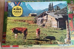 Vente avec paiement en ligne: Puzzle King 520 (deux taureaux en pâture) 520 pièces