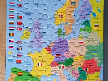 Vente avec paiement en ligne: Puzzle Carte politique de l'Europe moderne 48 pièces