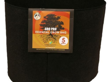  : Gro Pro Essential Round Fabric Pot - Black 5 Gallon