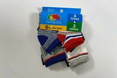 Comprar ahora: Fruit of the Loom Toddler Boys Crew/Ankle Socks (6 Pair) L 20 QTY