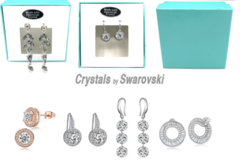 Bulk Lot (Liquidation & Wholesale): 25 Pair Swarovski Crystal Earrings in Tiffany Blue Gift Box