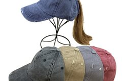Bulk Lot (Liquidation & Wholesale): Ponytail hat Denim distressed, assorted colors