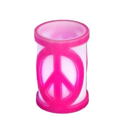 Peace Sign Color Changing LED Wax Candles, Large, Lot of 12