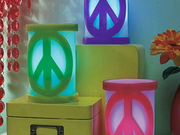 Buy Now: Peace Sign Color Changing LED Wax Candles, Large, Lot of 12