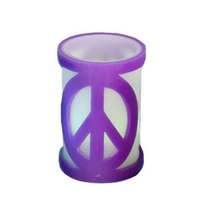 Peace Sign Color Changing LED Wax Candles, Large, Lot of 12